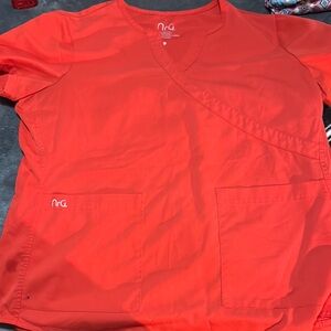 NRG Red Scrub Top